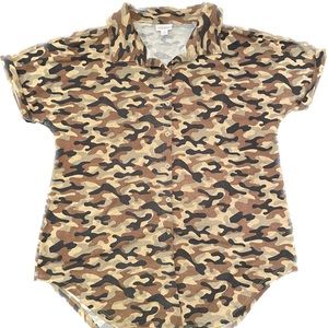 LuLaRoe Camo button top